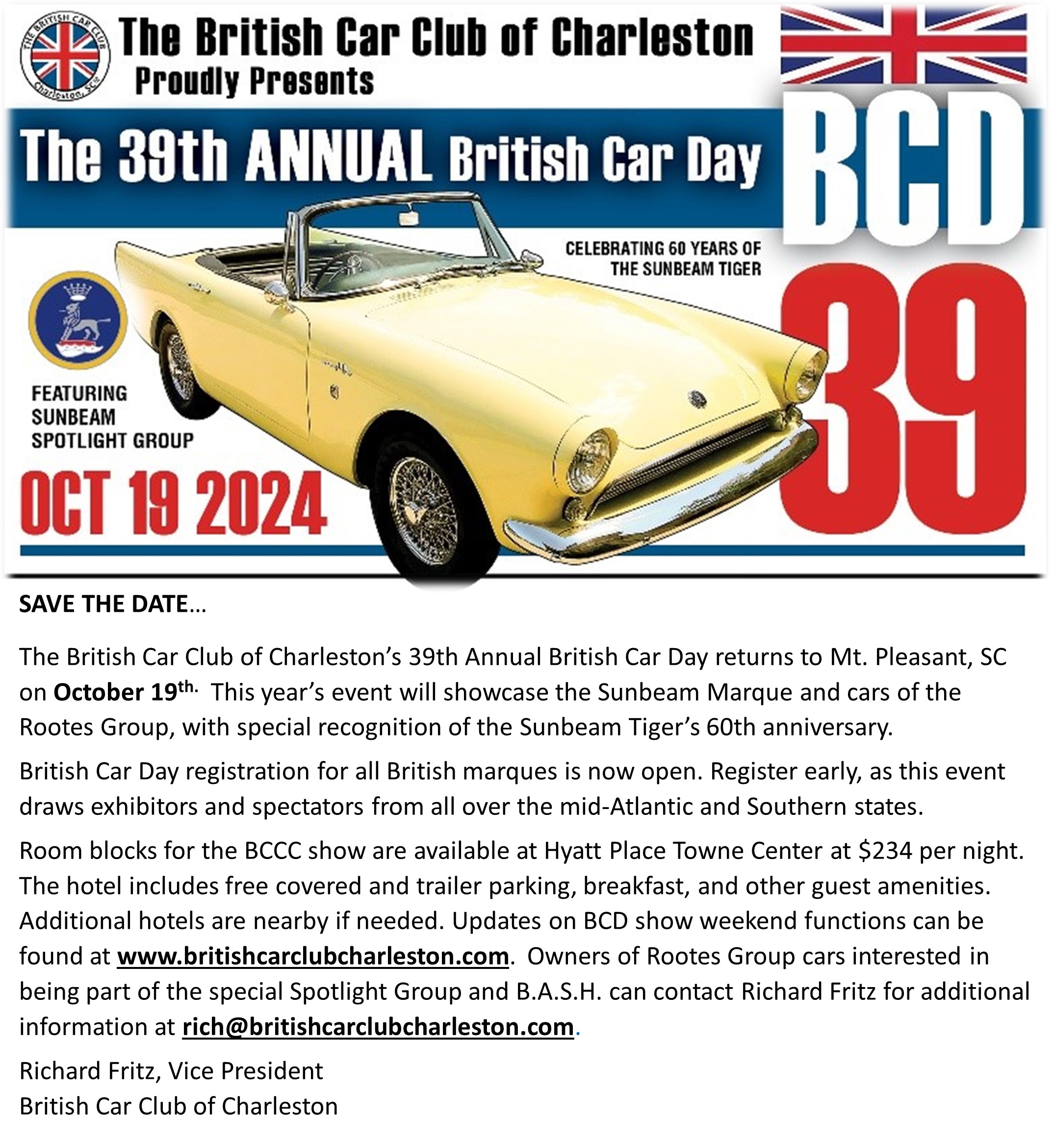 39th Annual British Car Day - Charleston SC